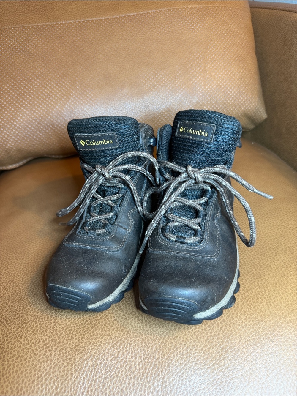 Columbia Kids Brown Lace-Up Hiking Boots